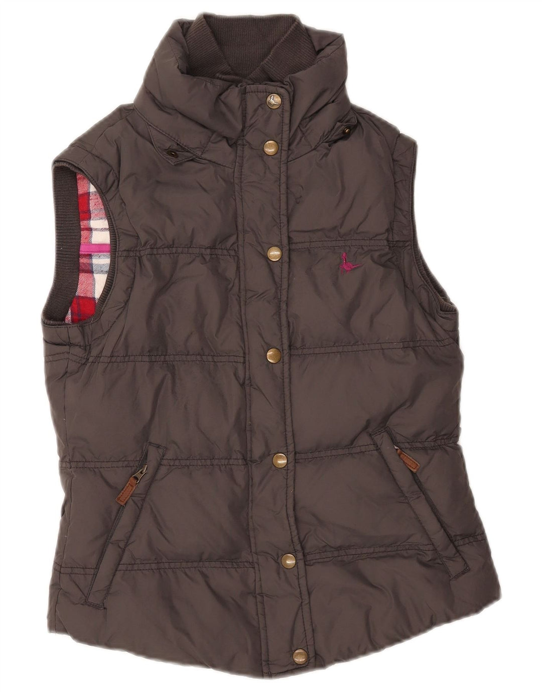JACK WILLS Colete acolchoado feminino UK 8 pequeno cinza nylon