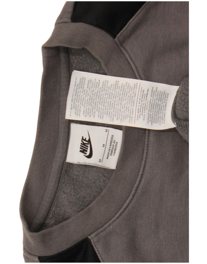 Moletom gráfico masculino Nike Jumper cinza médio algodão colorblock