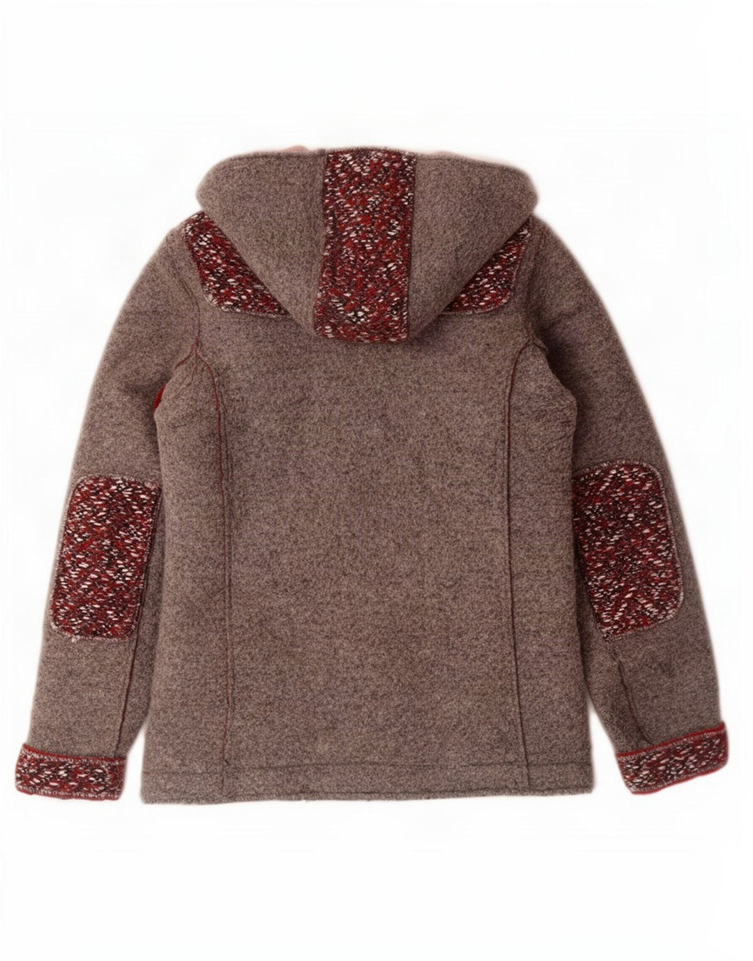 Jaqueta bomber com capuz feminina CMP UK 10 pequena lã virgem cinza
