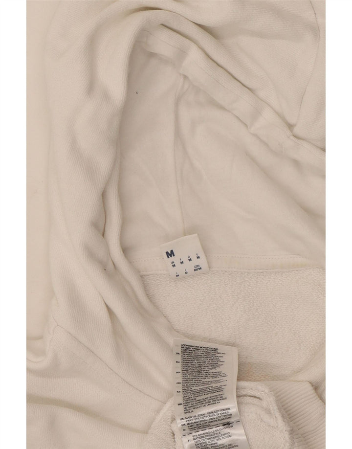 REEBOK masculino gráfico moletom com capuz médio algodão branco