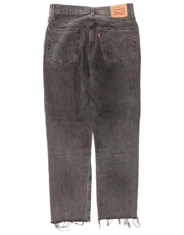 Calça jeans feminina Levi's 501 High Rise Straight W25 L26 algodão cinza