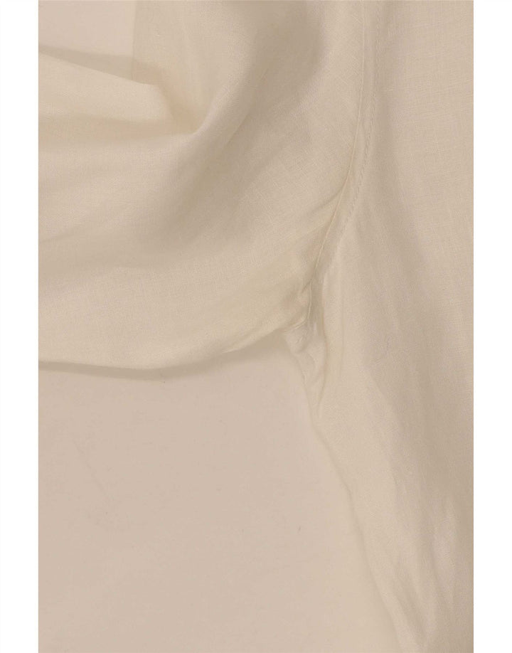 Camisa masculina Calvin Klein Jeans de linho branco médio