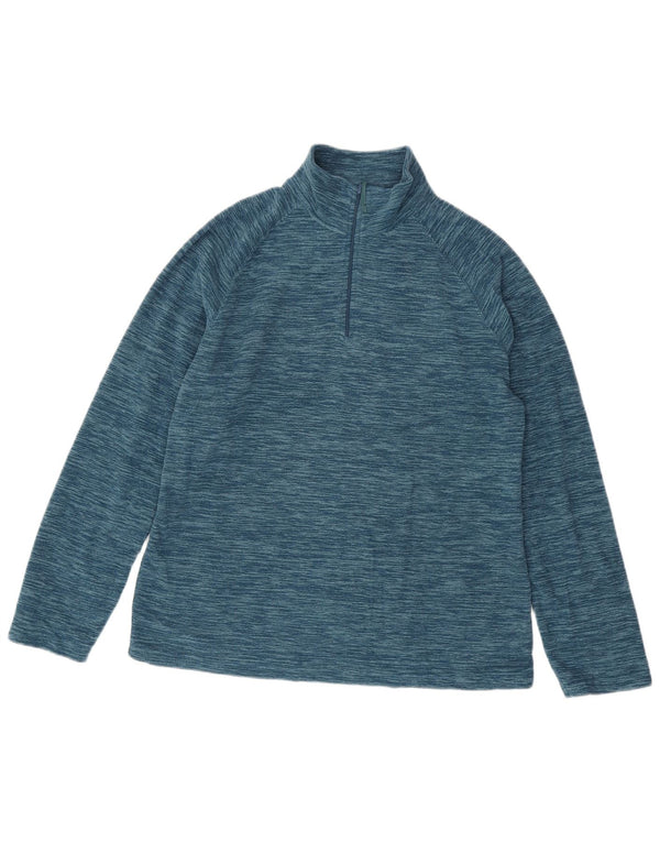 Suéter de lã masculino Mountain Warehouse com zíper e gola média azul salpicado