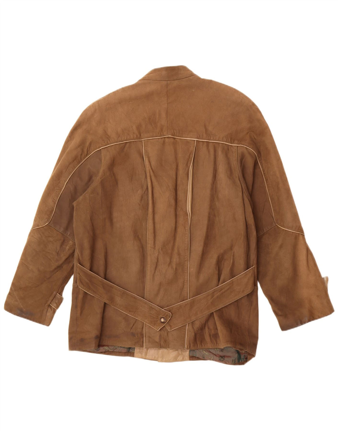 Jaqueta de couro masculina vintage IT 50 grande marrom