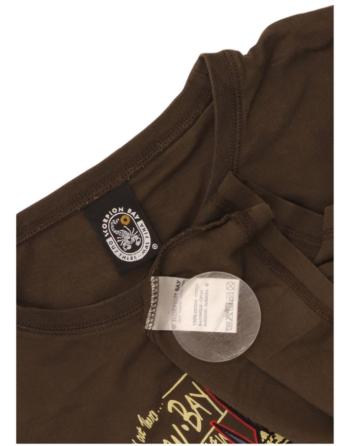 Scorpion Bay Boys Camiseta gráfica manga comprida 13-14 anos 2XL algodão marrom