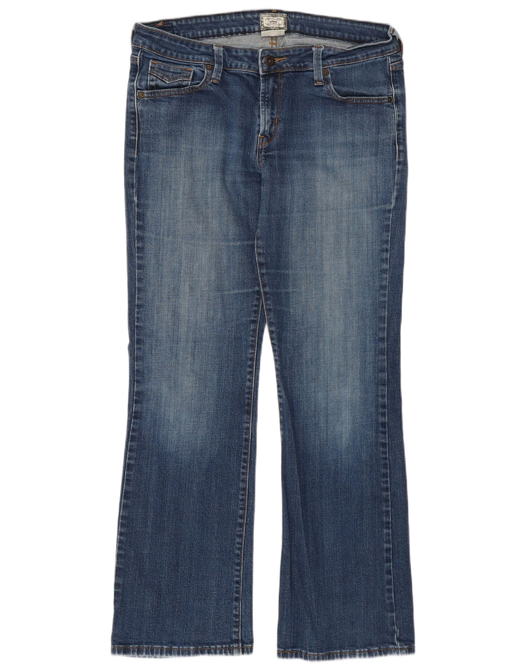 Calça jeans feminina LEVI'S 545 Low Bootcut US 14 XL W36 L30 azul algodão