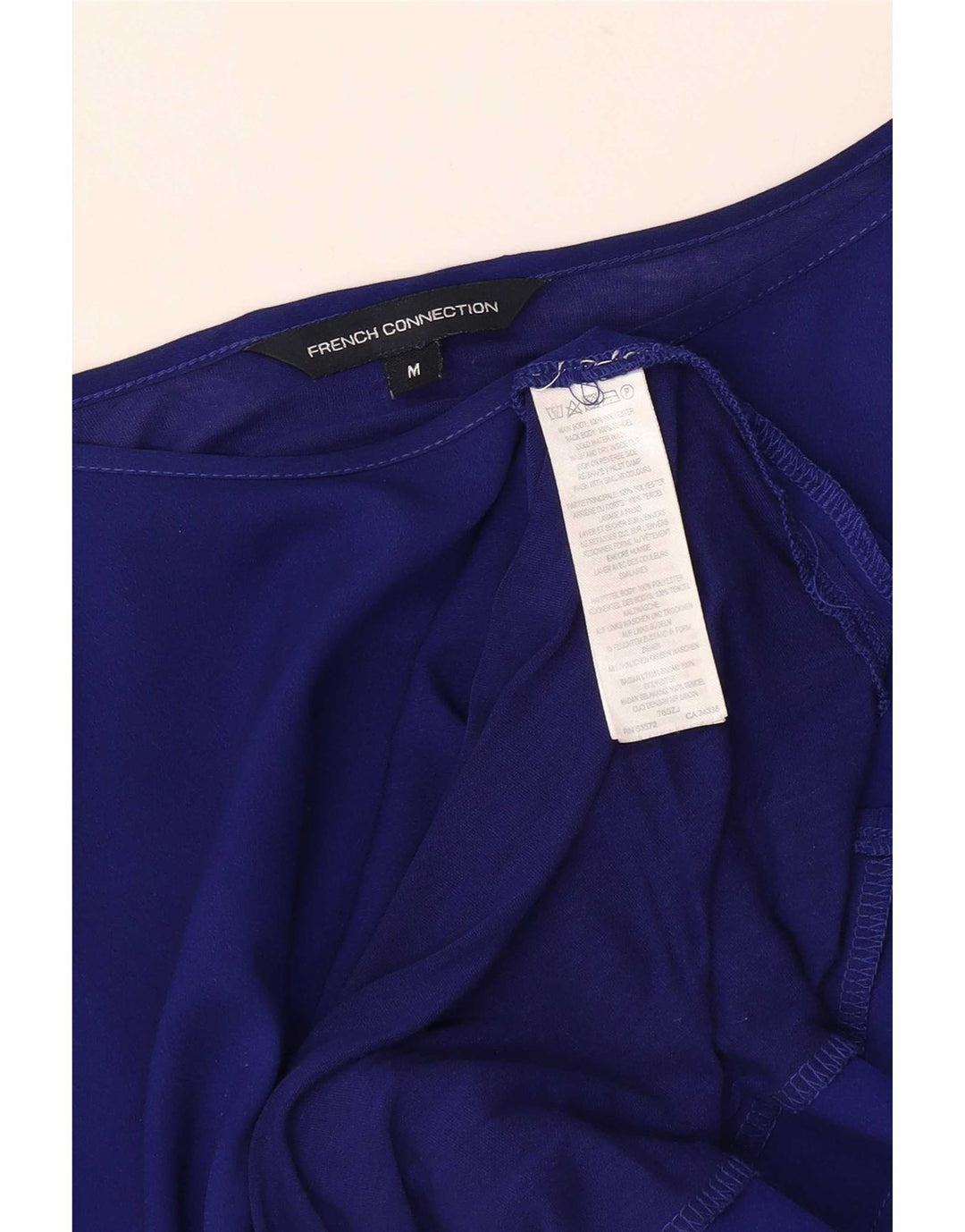 Top camiseta feminina French Connection UK 14 poliéster azul médio