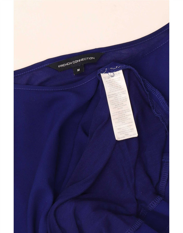 Top camiseta feminina French Connection UK 14 poliéster azul médio