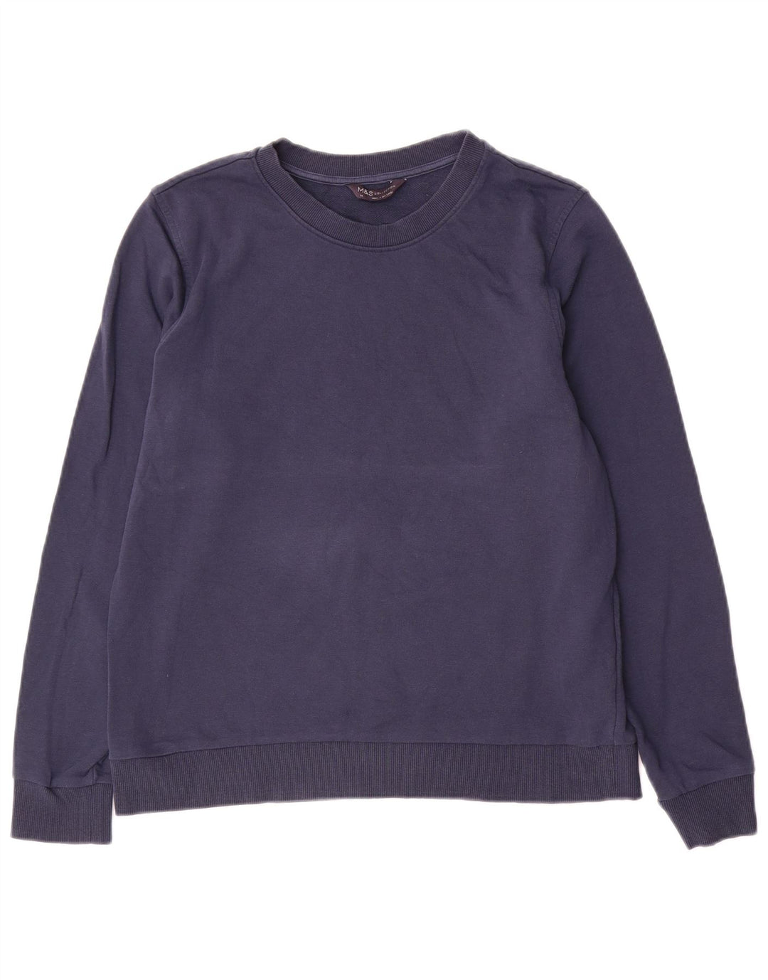 Suéter feminino Marks & Spencer UK 14 grande algodão azul marinho