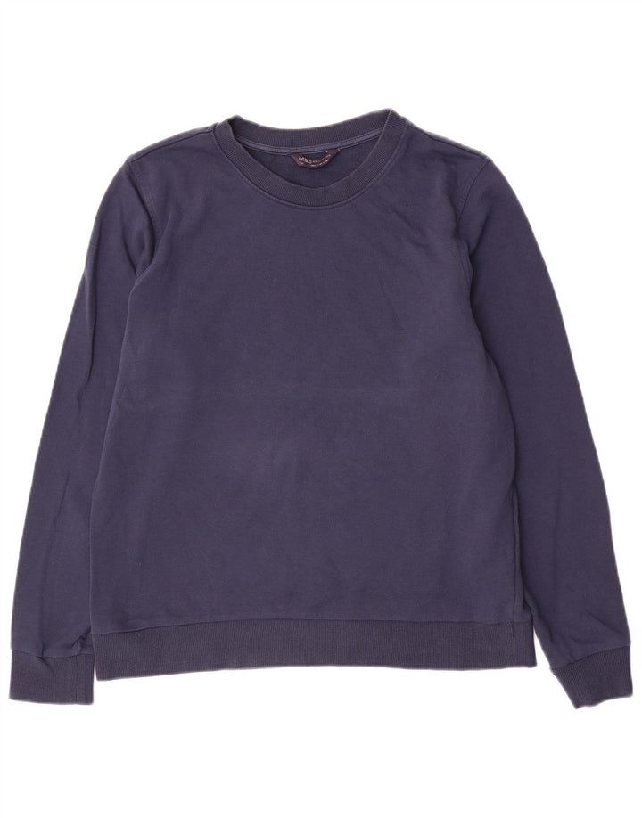 Suéter feminino Marks & Spencer UK 14 grande algodão azul marinho