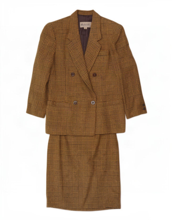 Armando Calo Conjunto de saia feminina de 2 peças UE 38 Médio W28 Amarelo Houndstooth