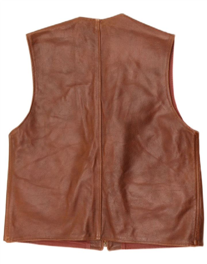 Colete de couro feminino Fly UK 18 XL couro marrom