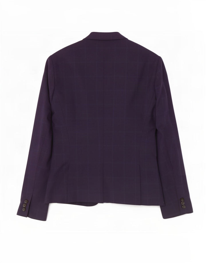 Jaqueta blazer feminina Zara com 1 botão UE 38 pequena xadrez azul marinho