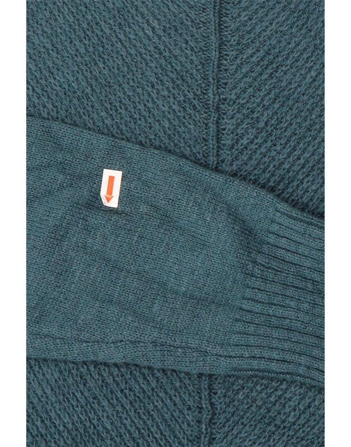 Suéter feminino Fat Face UK 14 grande algodão azul