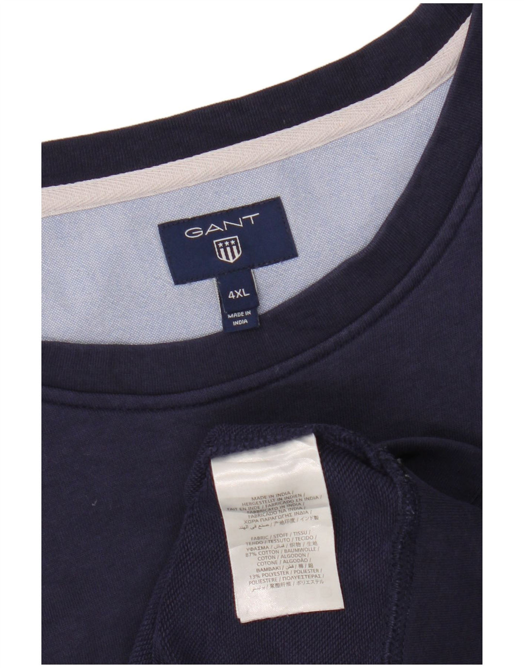 Suéter gráfico masculino GANT New Haven 4XL algodão azul marinho