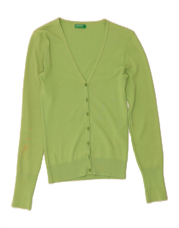 BENETTON Womens Cardigan Sweater UK 6 XS Green Cotton Vintage Benetton and Second-Hand Benetton from Messina Hembry 
