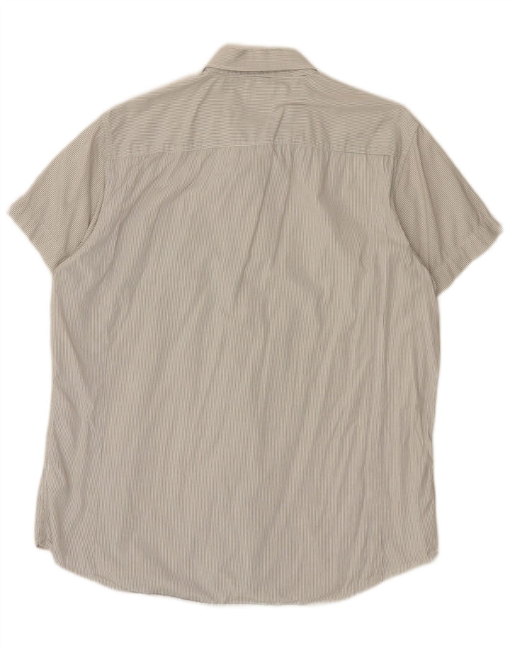 Camisa masculina Lee XL listrada branca de algodão