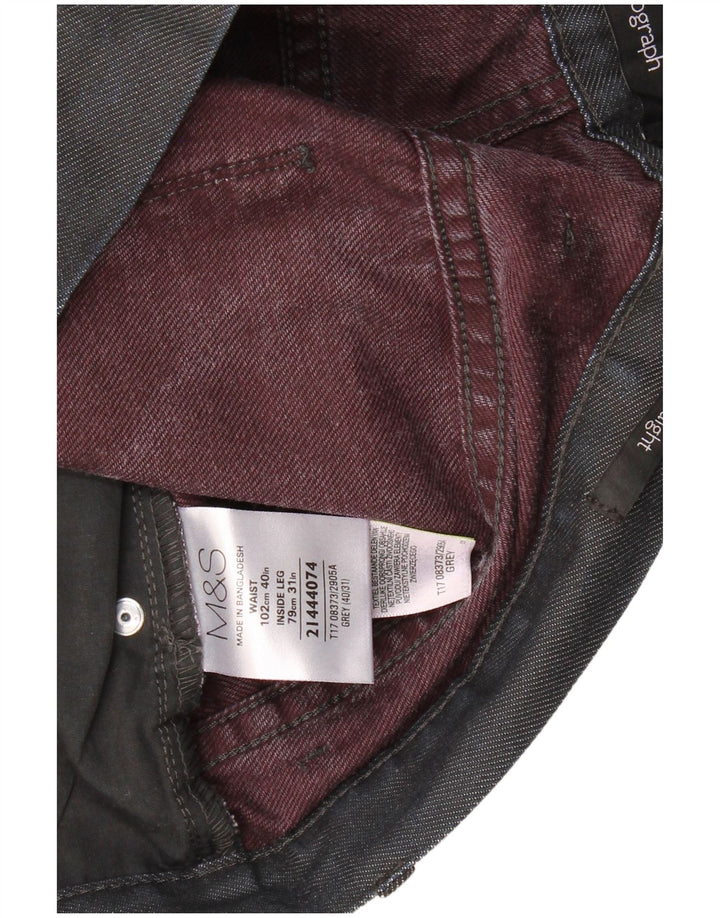 MARKS & SPENCER Mens Autograph Straight Calça Casual W40 L31 Cinza