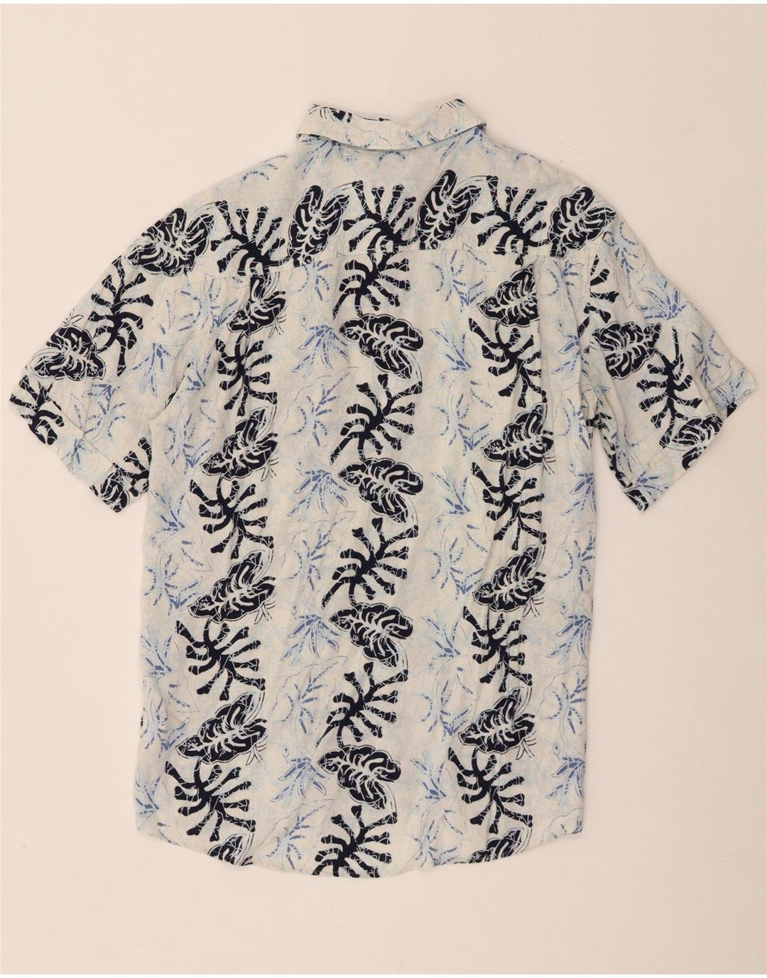 Camisa masculina de manga curta Harrison & Son viscose floral azul médio