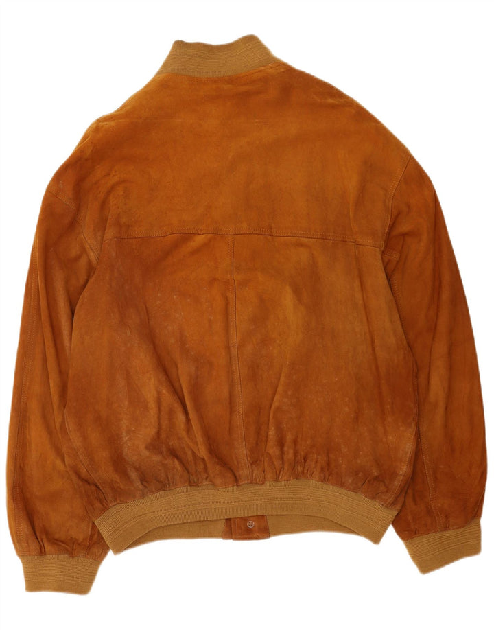 Gara Jaqueta bomber masculina de camurça IT 58 4XL marrom