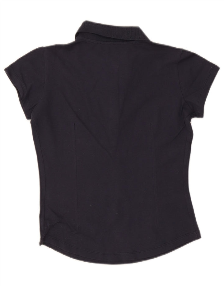 Camisa pólo feminina SERGIO TACCHINI Reino Unido 12 médio algodão azul marinho