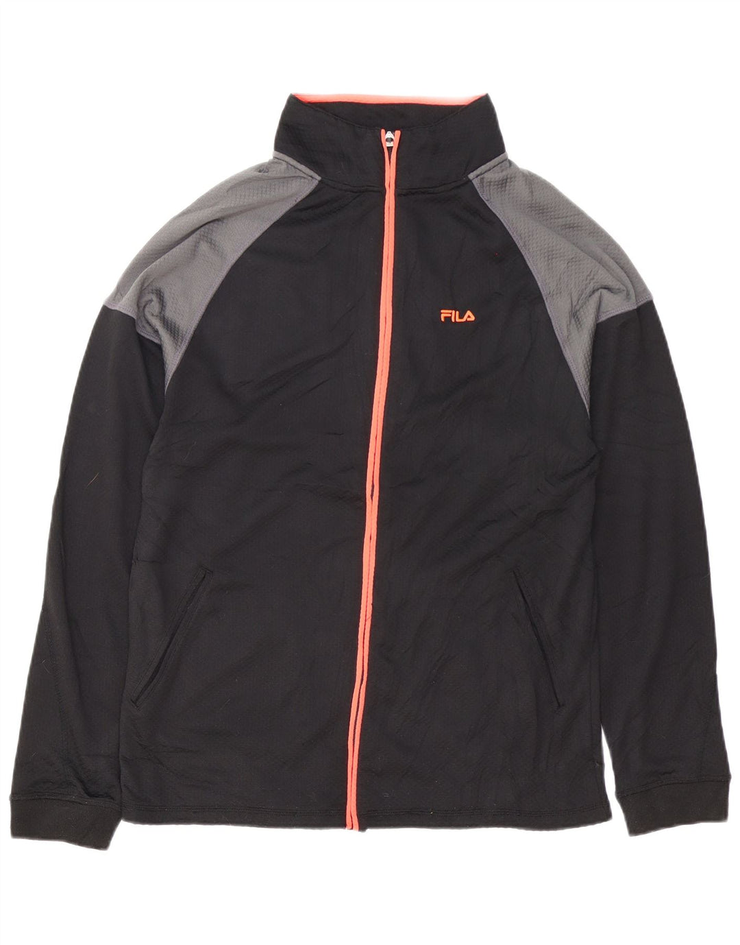 FILA Mens Treino Top Jaqueta Grande Poliéster Colorblock Preto