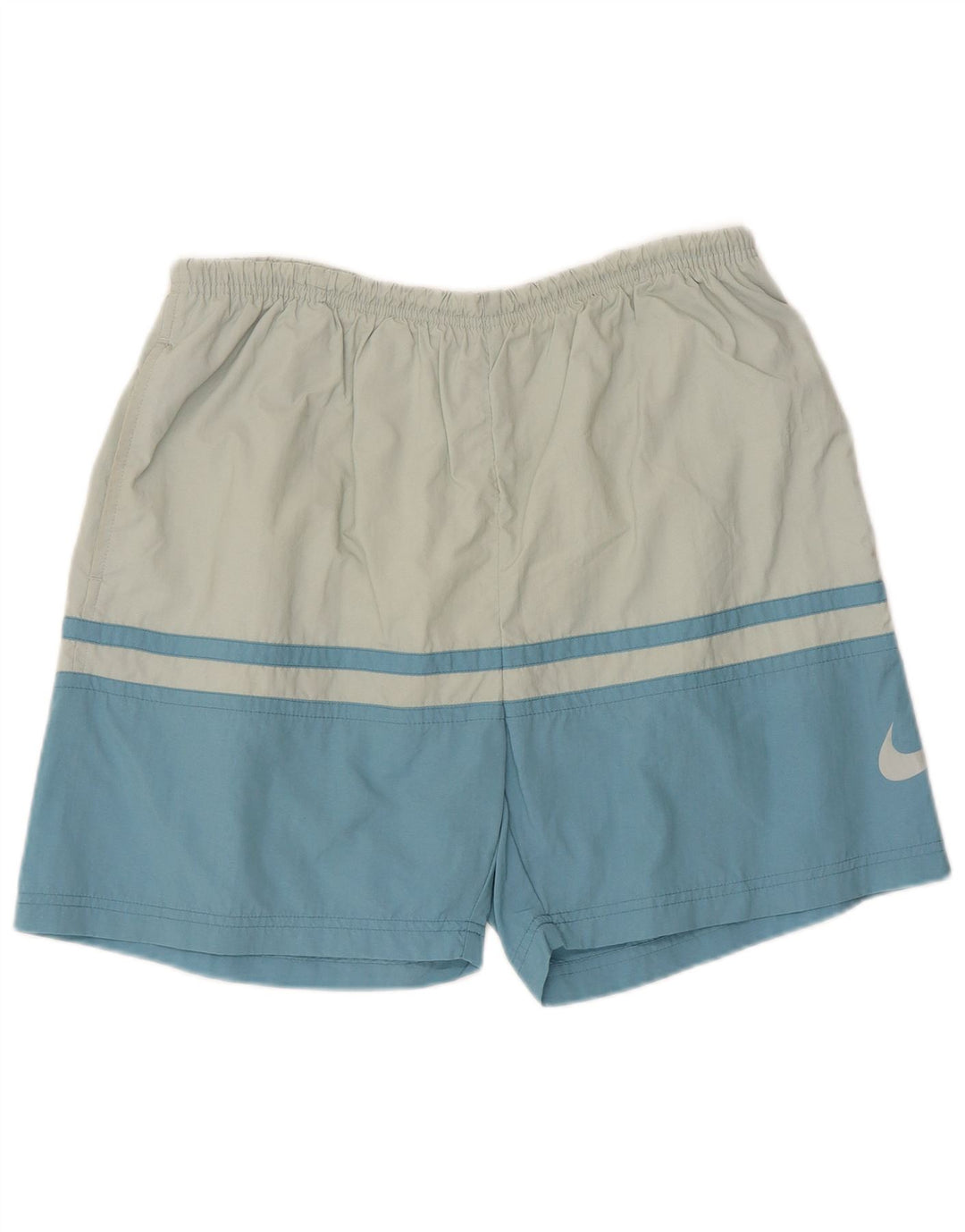 Shorts esportivos masculinos Nike UK 42/44 grande azul colorblock poliéster