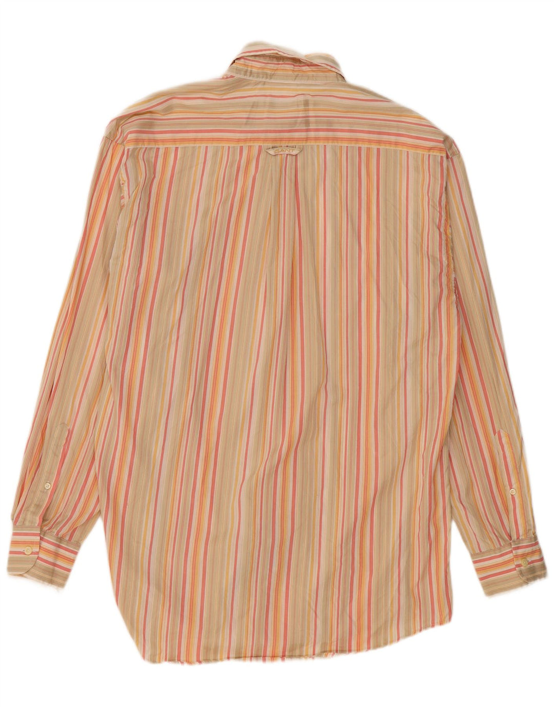 Gant Camisa masculina grande de algodão listrado multicolorido