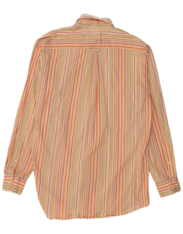 Gant Camisa masculina grande de algodão listrado multicolorido