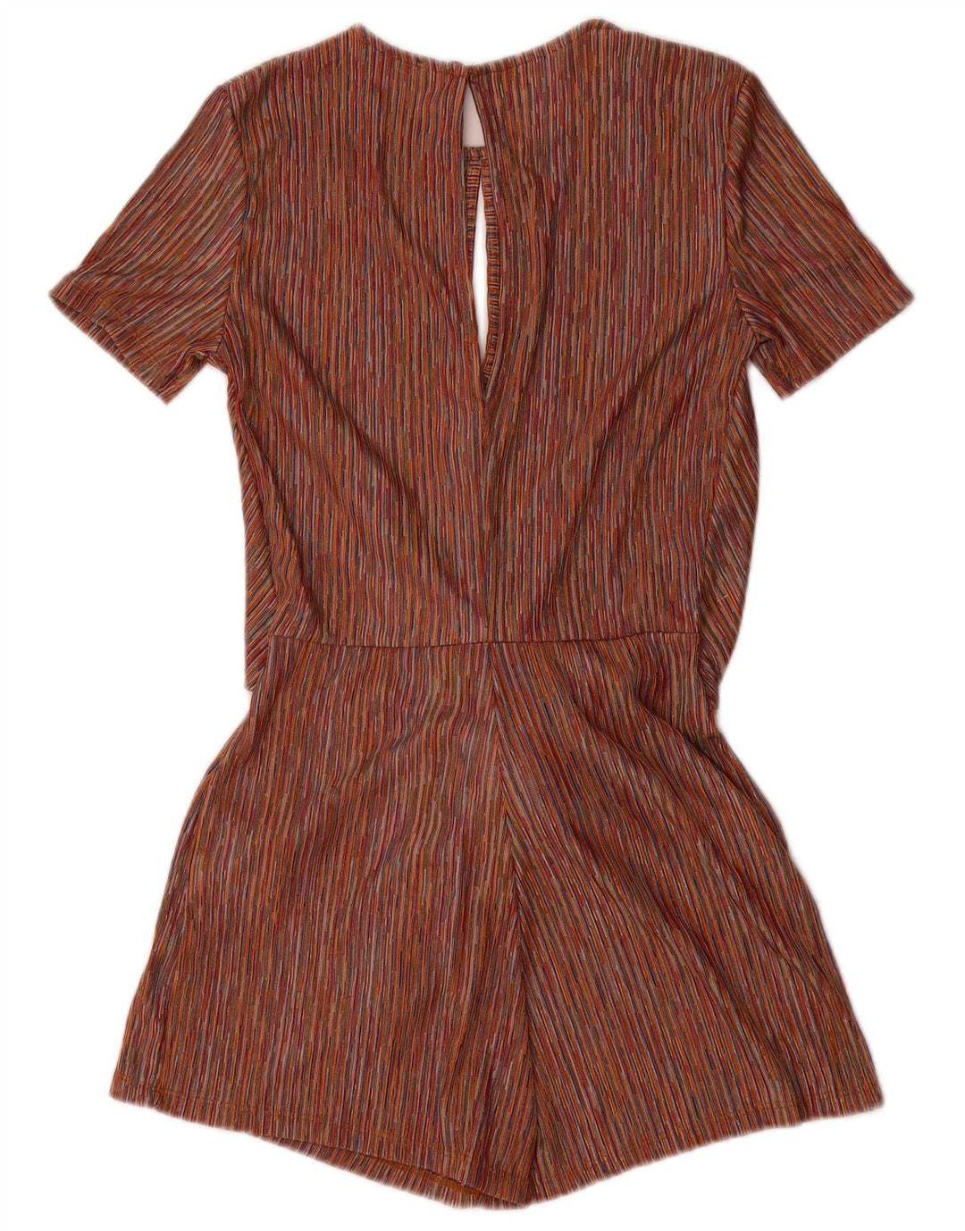 Macacão feminino Zara com gravata frontal UK 10 pequeno listrado multicolorido