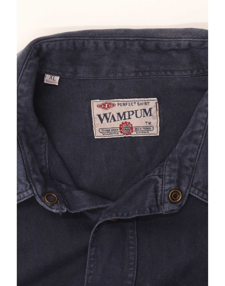Camisa jeans masculina Wampum XL azul marinho
