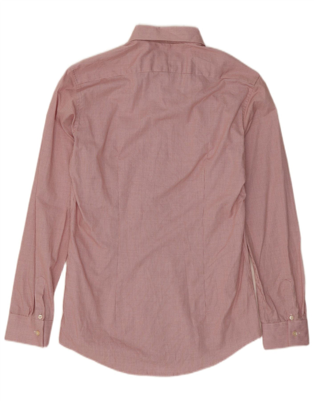 Camisa masculina Reiss Slim Fit pequena vermelha de algodão guingão