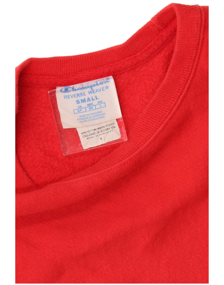 CHAMPION Suéter feminino oversized UK 10 pequeno algodão vermelho