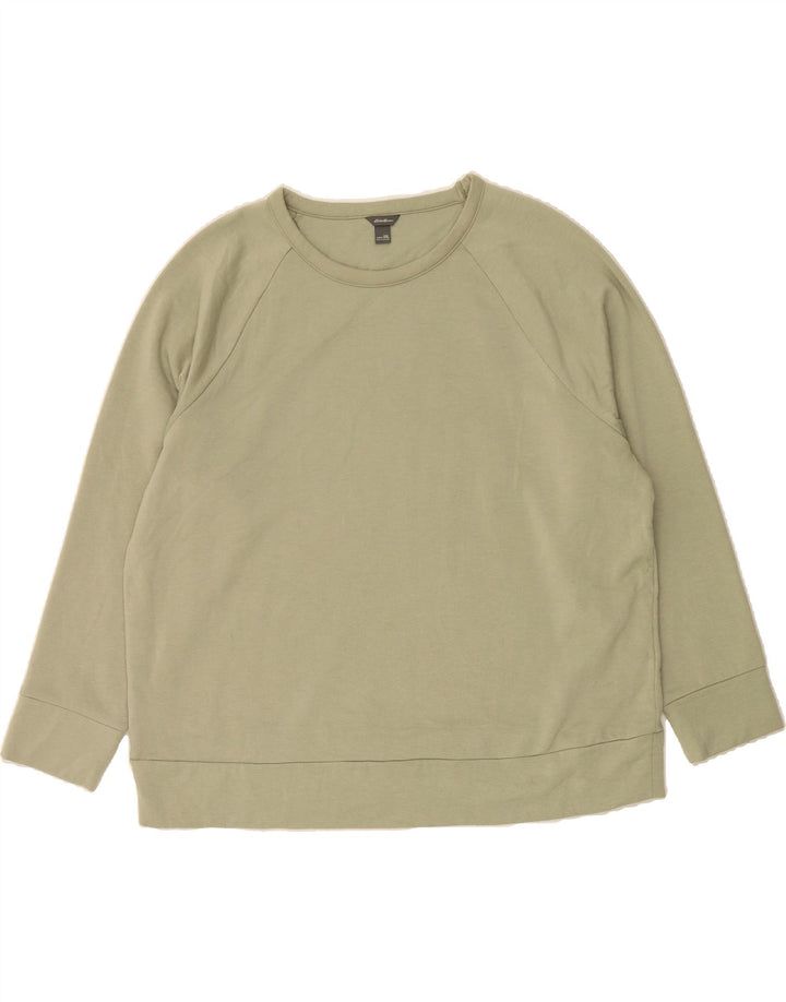 EDDIE BAUER Womens Sweatshirt Jumper UK 20 2XL Green Polyester Vintage Eddie Bauer and Second-Hand Eddie Bauer from Messina Hembry 