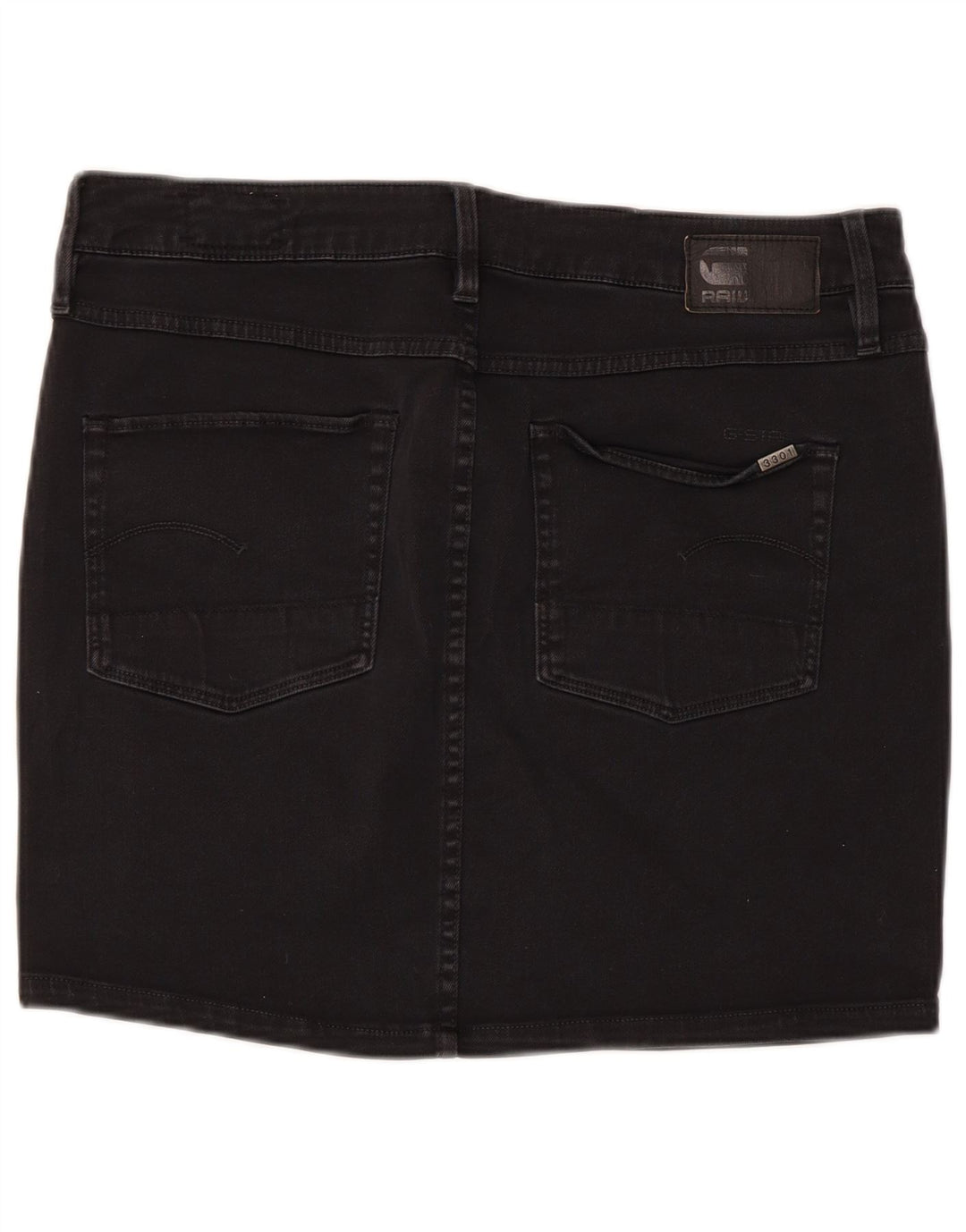 Mini saia jeans feminina G-Star W30 algodão preto médio