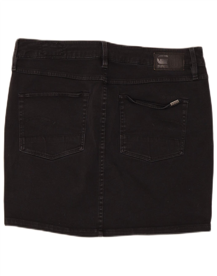 Mini saia jeans feminina G-Star W30 algodão preto médio