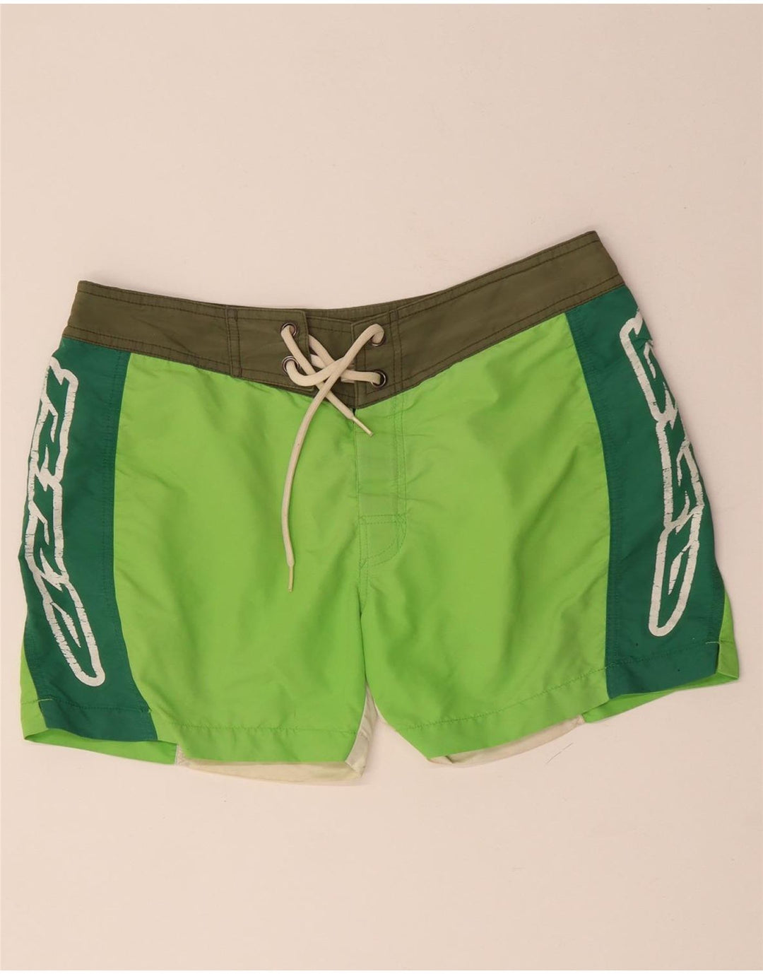 Shorts de natação masculino gráfico RRD poliéster colorblock verde médio
