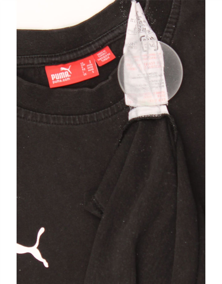 Puma Mens Graphic T-Shirt Top Pequeno Algodão Preto
