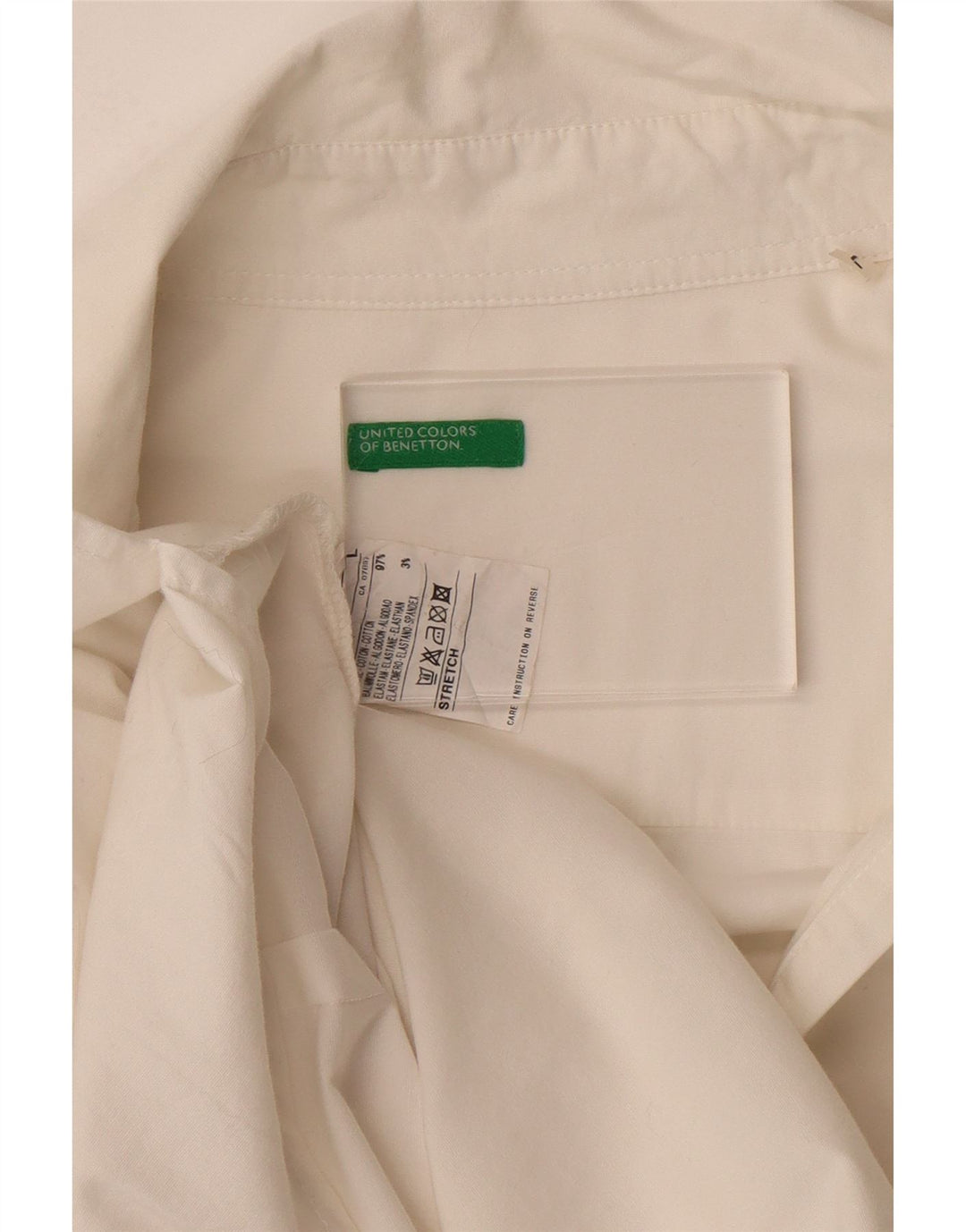Camisa pulôver feminina BENETTON Reino Unido 16 grande algodão branco