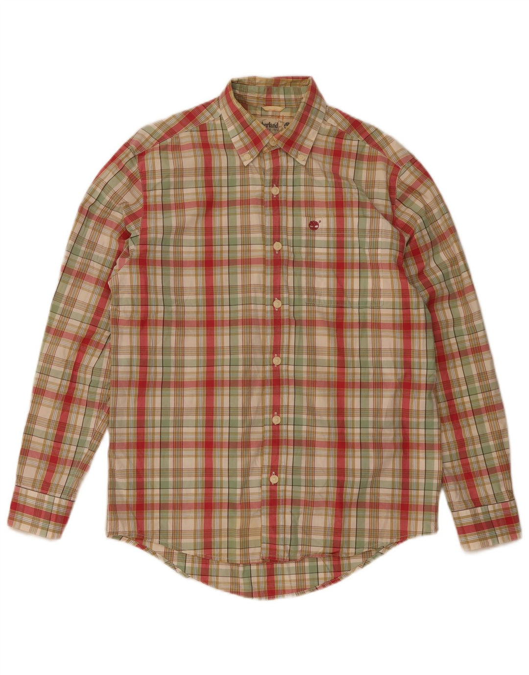 Camisa masculina TIMBERLAND pequena xadrez multicolorida de algodão