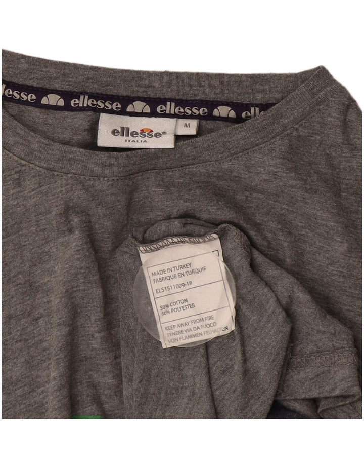 Camiseta masculina Ellesse Top cinza médio algodão colorblock