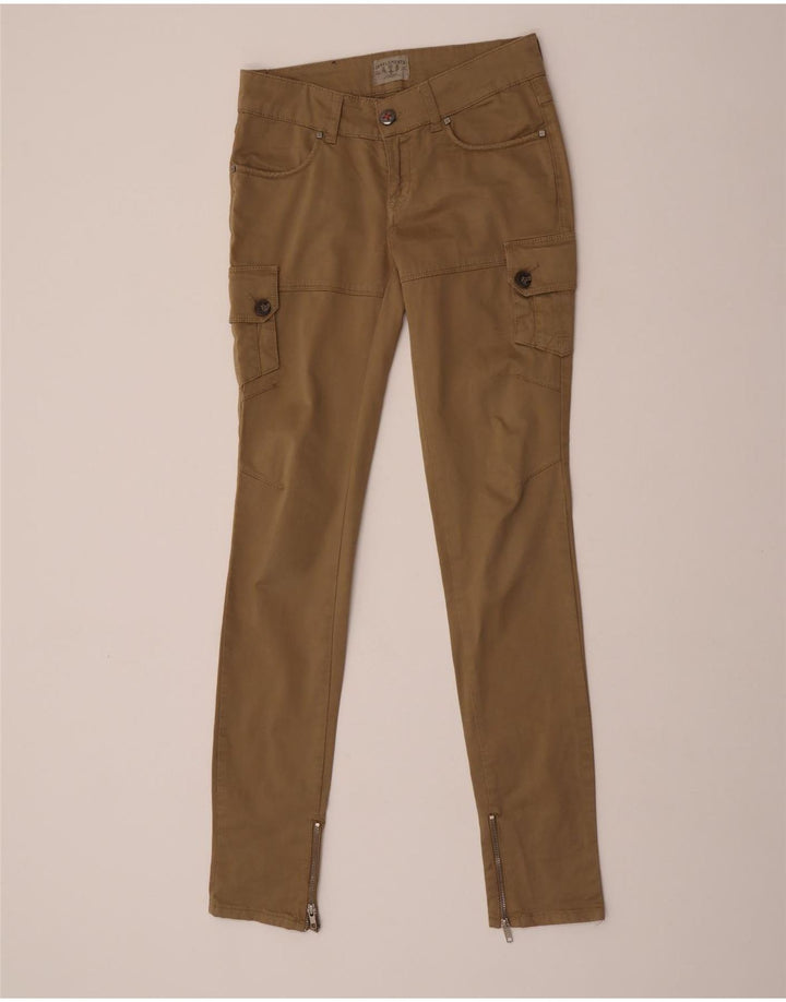 Calça cargo skinny feminina Zu Elements W25 L34 algodão cáqui