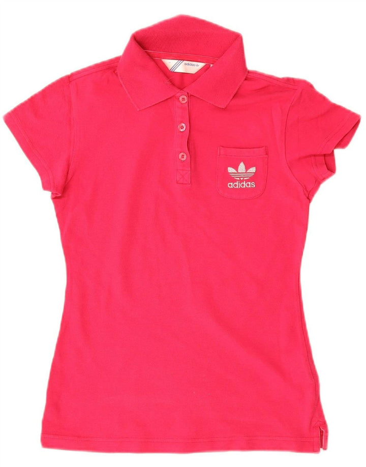 Camisa polo feminina ADIDAS EU 34 XS algodão rosa