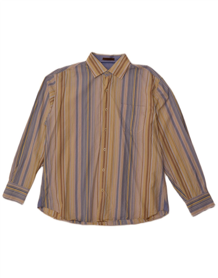 Camisa masculina Tommy Bahama grande algodão listrado amarelo