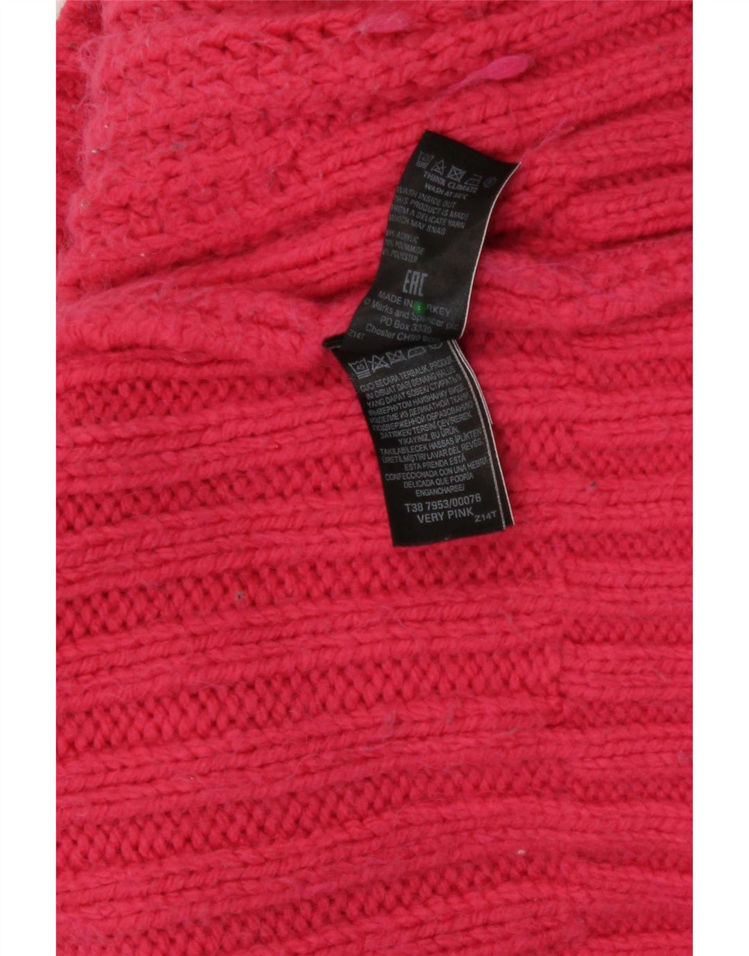 Suéter feminino Marks & Spencer com gola tartaruga Reino Unido 12 rosa médio