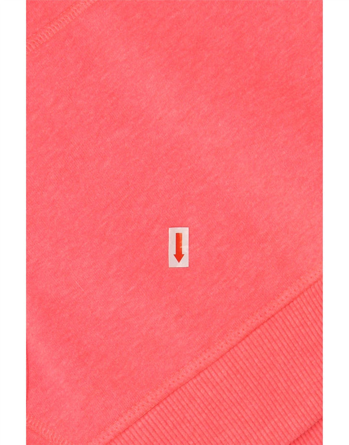 Suéter feminino com capuz gráfico SUPERDRY Reino Unido 16 grande algodão rosa