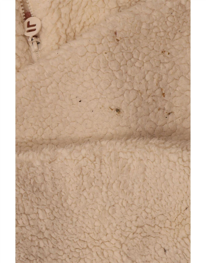 Jaqueta feminina Fila Oversized Fleece UK 10 Small Off White Colourblock