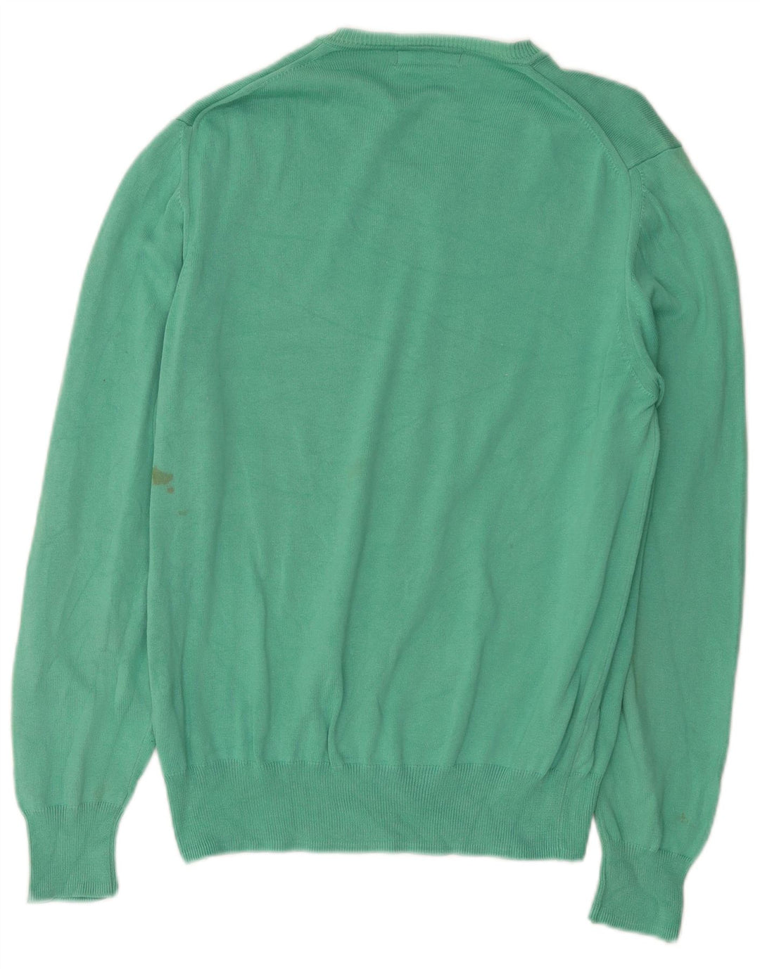 Zara Suéter masculino com gola V e algodão verde médio