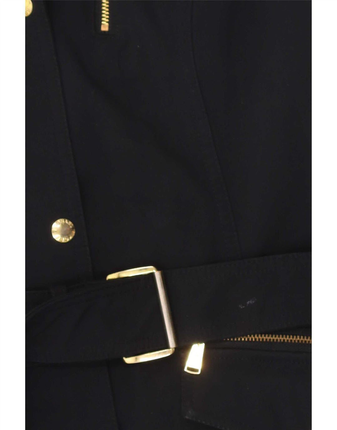 Casaco impermeável feminino com capuz Michael Kors Reino Unido 14 poliéster azul marinho médio