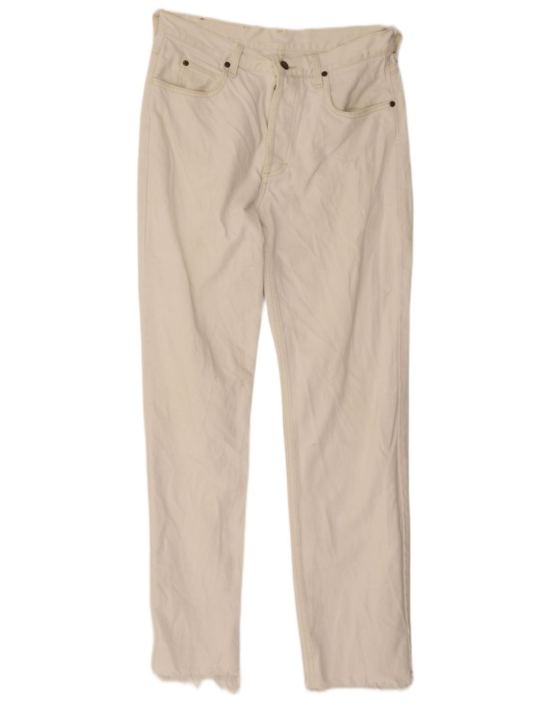 Lee Mens Straight Jeans W30 L31 Algodão Branco